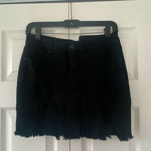 Wax Jeans Distressed Mini Skirt